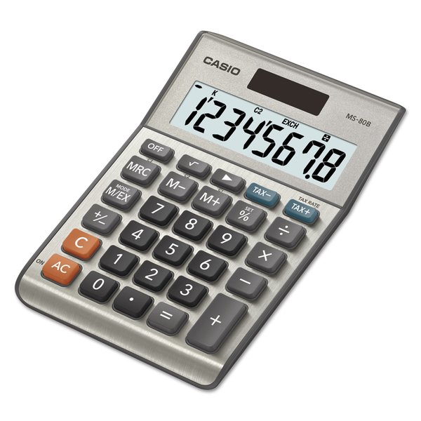 Casio MS-80B Tax and Currency Calculator, 8-Digit LCD MS-80B